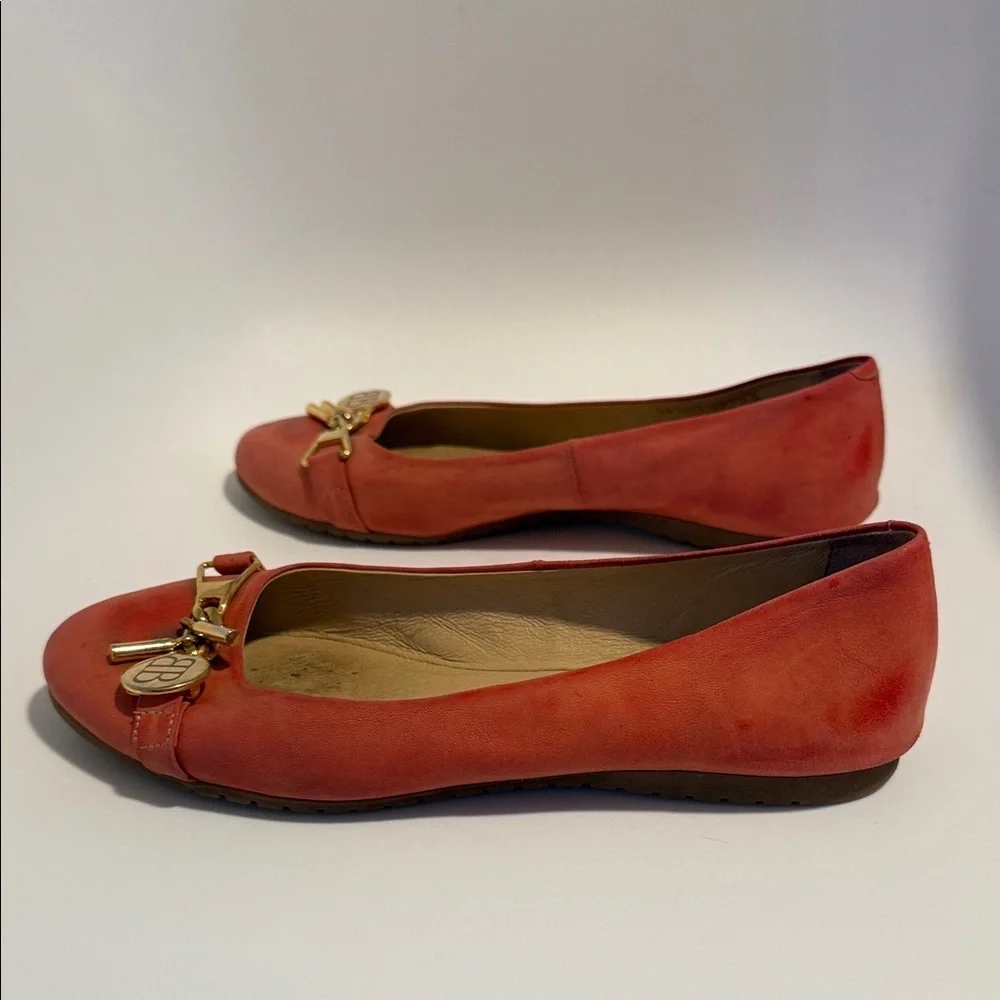 Badura orange-red color Leather Ballet Flats EU37/US6.5
